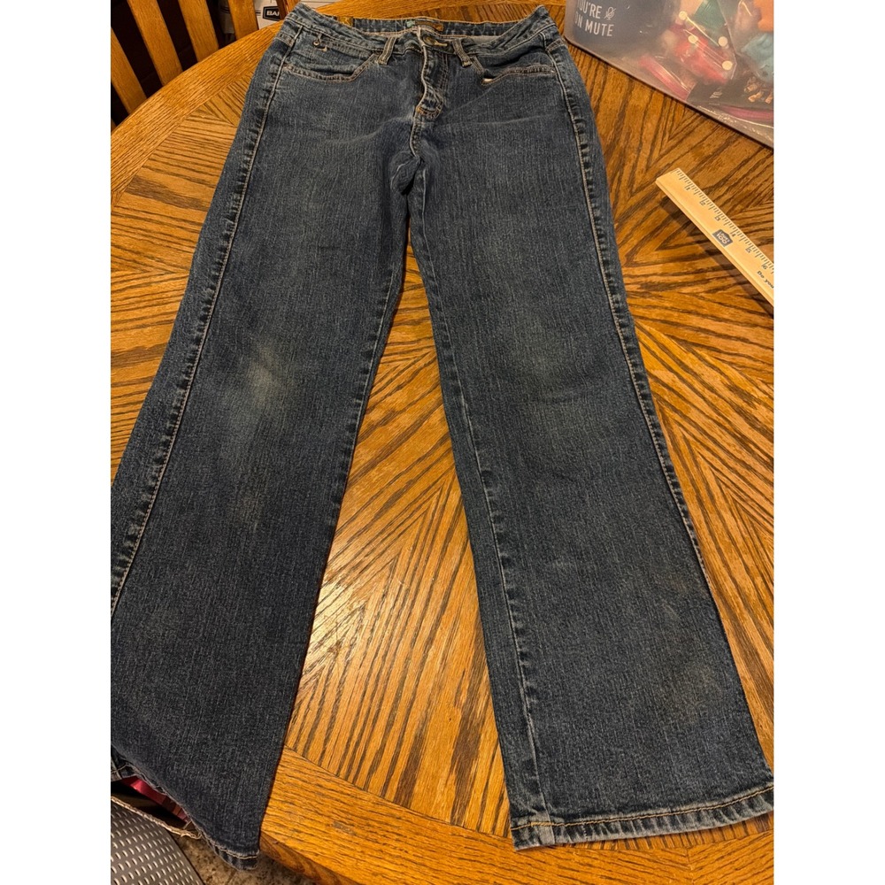 Wrangler Aura Womens 8P Short Blue Jeans Straight Leg Stretch Denim WU037DS